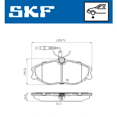 Image de SKF VKBP 80477 E Jeu de plaquettes frein contact signal d&#039;usure inclus