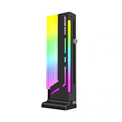 Image de MEIBAOGE Coolmoon CM GH2 Support Vertical GPU coloré 5V A RGB de Carte Graphique Informatique GPU, Noir