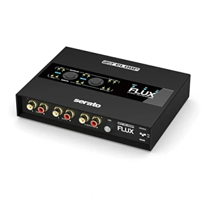 Image de Reloop Flux Interface DVS USB C 6x6 IN/OUT pour Serato DJ Pro, 24 bits/96 kHz, compatible avec platines, CDJ ou autres lecteurs multimédia, hub 2 ports A, boîtier métallique robuste
