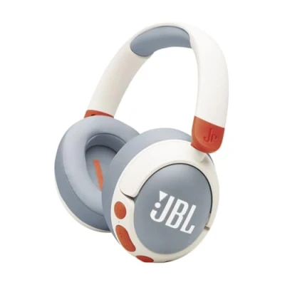 Image de JBL Junior 470 NC, Casque Supra auriculaire sans Fil Bluetooth pour Enfants, Réduction Active du Bruit, Micro intégré, 50 h d&#039;autonomie, Safe Sound, limiteur de Volume, Set d&#039;autocollants, Blanc