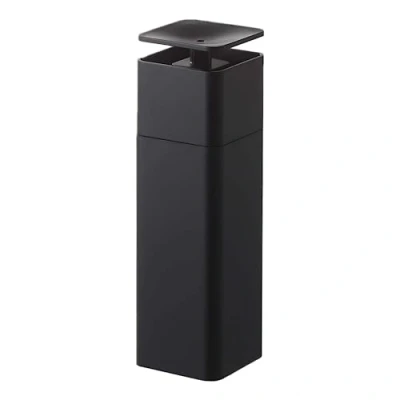 Image de Yamazaki 5214 Tower Distributeur de Savon à Pousser, Noir, Résine PETG/Polypropylène/Polyéthylène/Silicone, Minimaliste, 5.5 x 18.5 c m