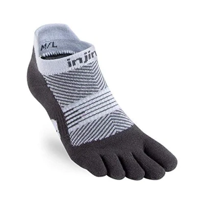 Image de Injinji Run Lightweight No Show Toe Socks Gray Ladies Size : 40.5 44.5