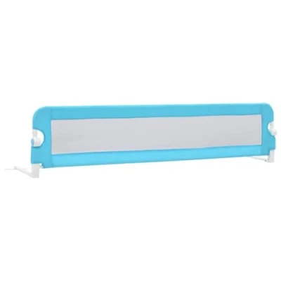 Image de vidaXL Barrière de Sécurité Lit Enfant Rail Pliable Protection Bébé Chambre à Coucher Bleu 180x42 cm Polyester