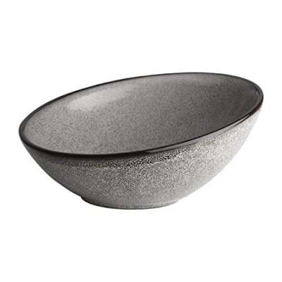 Image de Olympia Bol / saladier incliné Mineral, 218mm, 730ml, 215 mm 8,5 pouces (lot de 4), gris, porcelaine vitrifiée, certifié BS4034, DF178