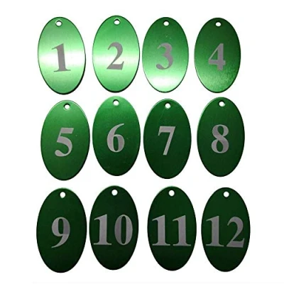 Image de Sourcemall Jetons numérotés en alliage d&#039;aluminium avec porte clés 1 25 Vert