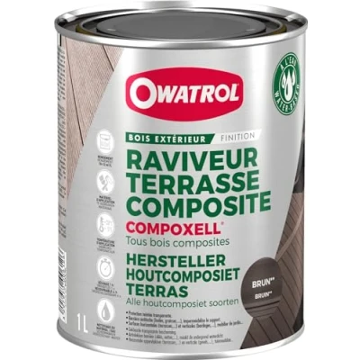 Image de Compoxell Raviveur pour terrasse en bois composite Owatrol 1 L Brun