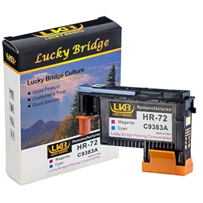 Image de Lucky Bridge Tête d&#039;impression HP72MC C9383A reconditionnée avec de Nouvelles puces mises à Jour Remplacement pour HP Designjet T610 T620 T770 T790 T1100 T1120 1200 T1300 T2300 (72 C9383A) UK