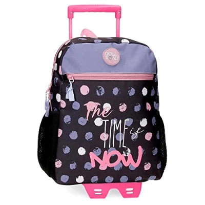 Image de ROLL ROAD The Time is Now Sac à dos maternel avec chariot Noir 27 x 33 11 cm Polyester 9,8 L, Noir,