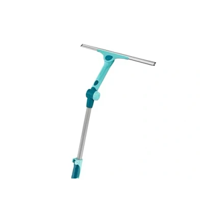 Image de Leifheit Set Raclette à vitres Window Slider XL Telescope 200, de nettoyage 40 cm et manche télescopique 120 200 cm, Accessoire idéal pour les fenêtres hautes, Click System