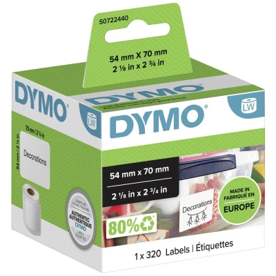 Image de Dymo 99015 (S0722440) (54 mm x 70 mm) Noir sur blanc Étiquette