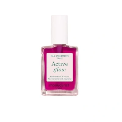 Image de Manucurist Vernis à Ongles Soin Reparateur Active Glow™ Grape (Lilas) Bio Sourcé: Amande Douce, Extraits Raisin, a Ongle Nourrissant &amp; Brillant, Transparent Lilas