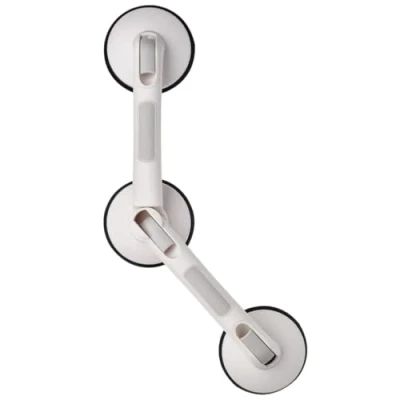 Image de RIDDER Assistant A0256001 Poignée d&#039;aspiration Angulaire avec 3 ventouses Premium Environ 60 cm Blanc