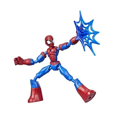 Image de Marvel Venom Spider Man Figurine articulée de 15 cm avec Filet pour Enfants à partir 6 Ans, E7686, Multicolore