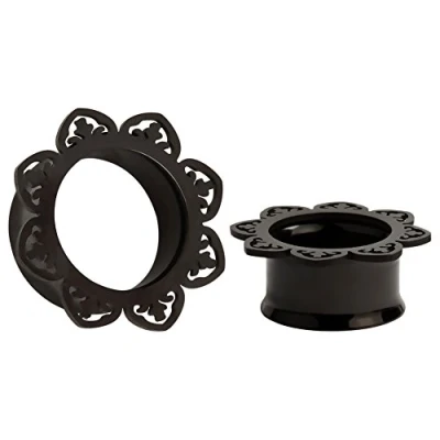 Image de KUBOOZ Acier inoxydable Oreille Piercing Flesh Tunnels Double Flared Civière Selle 8 20mm,