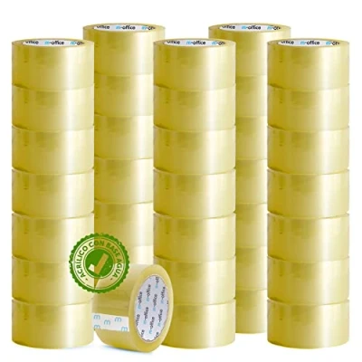 Image de m office Cinta Adhesiva Transparente, de Embalar para Embalaje Cajas, Envíos, Mudanzas y Manualidades, Precinto Transparente Seguro Resistente (48mmx66m, x36)
