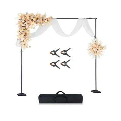 Image de Support Toile de Fond VEVOR 260 x 300 cm Kit Photo Réglable Portable avec 7 Barres Transversales
