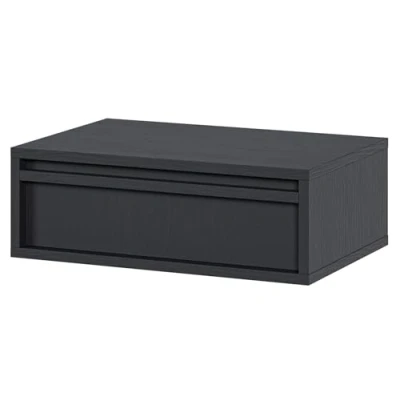 Image de Table de chevet EVO 50 cm avec tiroir suspendu noir