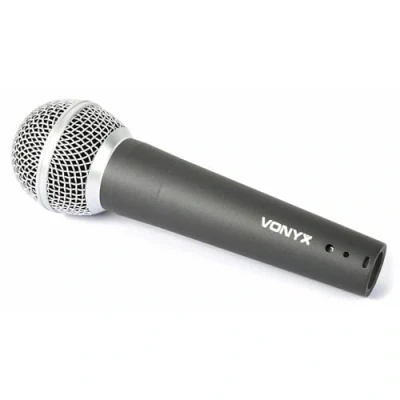 Image de VONYX DM58 Microphone Dynamique Professionnel Noir, Cordon de 5 Mètres, Connecteurs (XLR Jack 6,3), Interrupteur Marche/Arrêt Impédance : 600 Ohms, Filtre Anti Pop Intégré