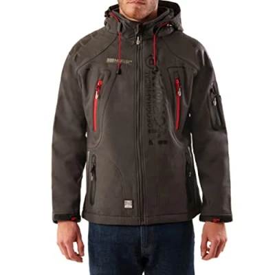 Image de Geographical Norway Techno Men Veste Softshell Homme Imperméable (Gris foncé L)