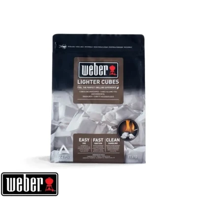 Image de Weber 17670 Cubes Allume Feu, Noir, 4 x 18 20 cm Boîte de 22
