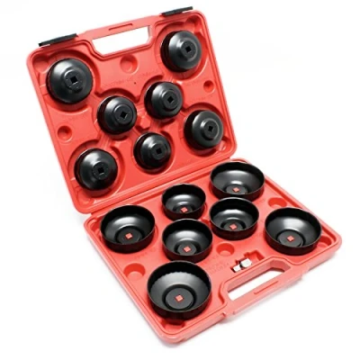 Image de Kit Coiffes filtre à huile 14 pcs. Clés de Adaptateur inclus dans une boite outil