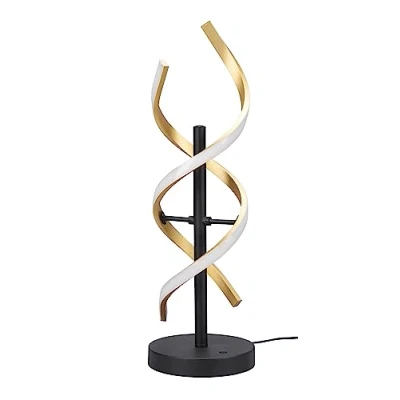 Image de Trio, Lampe de table, Sequence incl. 1 x LED,LED,20,5 Watt,2300+3000+4000K,2600 Lm. Plastique, Blanc, Corps: Aluminium, Laiton mat Ø:16,0cm, H:48,5cm Couleur lumière réglable,Fonction mémoire,IP20