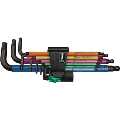 Image de Wera 950 SPKL/9 SM N Multicolore 05073593001 Jeu de clés mâles coudées système métrique Blacklaser 9 pièces