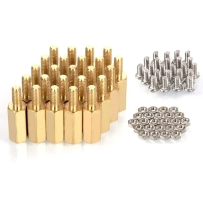 Image de MMOBIEL 24 Pièces M2.5 (Corps 11mm + Vis 6mm) Cylindres Hexagonaux en Laiton Écrous pour Mini ordinateur de la Raspberry Pi Série Incl (+) Tournevis