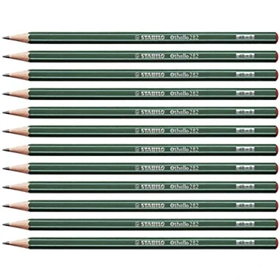 Image de Crayon graphite STABILO Othello Lot x 12 crayons papier 4B tête trempée