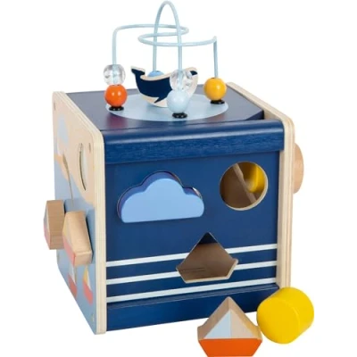Image de Small Foot Cube Grand océan en Bois, Jouet de motricité Maritime pr Les Jeunes Enfants à partir 12 Mois, 12312, Multicolore, Petit