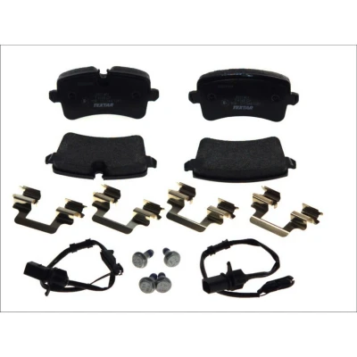 Image de TEXTAR 2521401 Jeu de plaquettes frein contact signal d&#039;usure inclus avec vis d&#039;étrier accessoires AUDI: A8 D4