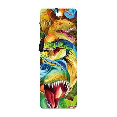 Image de 3D LiveLife Marque page Sourires de Dino Deluxebase. Dinosaure avec illustrations lenticulaires sous licence l&#039;artiste renommé Michael Searle