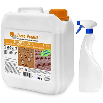 Image de HIDRO A+ de Tecno Prodist Imperméabilisant Transparent à l&#039;eau, Incolore Hydrofuge façade, carrelage, pierre 4 Litres ...