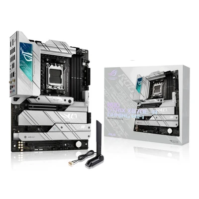 Image de ASUS ROG STRIX X670E A GAMING Carte mère AMD Ryzen AM5 ATX (PCIe 5.0, DDR5, 16+2 phases d&#039;alimentation, 4 x M.2 avec radiateurs, USB 3.2 Gen 2x2, WiFi 6E, AI Cooling II, Aura Sync RGB)