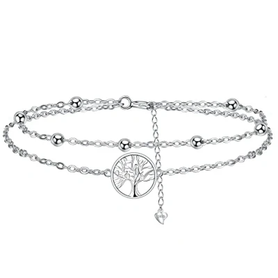 Image de J.MUEN Bracelet Arbre de Vie femme Argent Sterling 925 avec Zircone, Idées cadeaux d&#039;anniversaire pour les sœurs mère