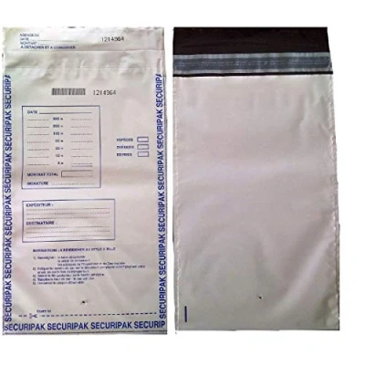 Image de Monetique PSB210 Lot de 100 Enveloppes sécurité opaques à usage unique et fermeture autoadhésive colle permanente pour le transport des billets 210 x 345 mm, sacs scellés