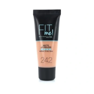 Image de Maybelline New York Fond de teint Fluide Fit Me Matte &amp; Poreless 242 Miel Clair, Lot 3 (3 x 30ml)