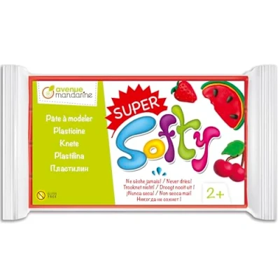 Image de AVENUE MANDARINE SO0880350400C Un pain de 350 g PATE A MODELER SuperSofty À partir 2 ans ROUGE