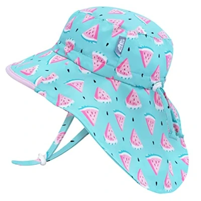 Image de Jan &amp; Jul Chapeau de Soleil d&#039;aventure avec Sangle Ajustable pourla Petite Fille(M:6 24 Mois, Blanc)
