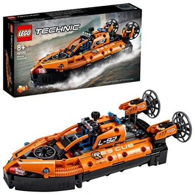 Image de LEGO 42120 Technic Aéroglisseur de Sauvetage, Avion, Jouet Construction 2 en 1, Cadeau Fille et Garçon dès 8 ans