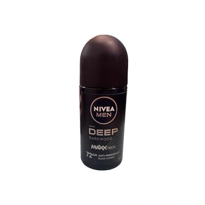 Image de NIVEA Men Lot de 3 déodorants roll on Deep Black Carbon Dark Wood (3 x 50 ml)