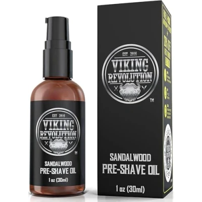 Image de Viking Revolution Huile Rasage Pour Hommes au Bois de Santal Rasoir &amp; Coupe Choux un Sans Irritation en Douceur 30ml