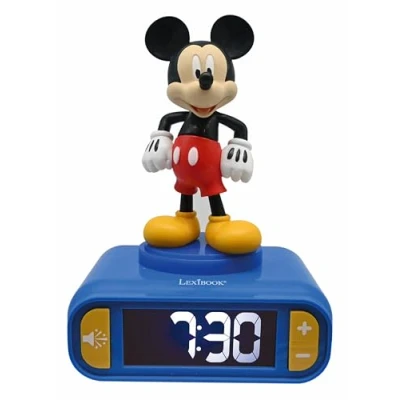 Image de Lexibook, Disney Mickey, Réveil veilleuse Choix de 6 alarmes, Effets sonores, Ecran LCD rétro éclairé, Lumineux, Snooze, Bleu, RL800MCH, pequeño