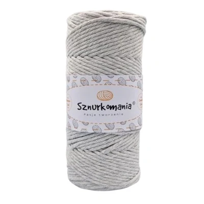 Image de fil de macramé 3 mm 100 m 1ply, Beaucoup couleurs, coton, cordon coton mm, macramé, corde en crochet (gris clair)
