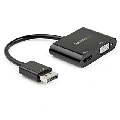 Image de StarTech.com Adaptateur DisplayPort vers HDMI VGA Dongle Convertisseur Numérique Multiport Actif Vidéo d&#039;Écran DP 1.2 Mâle 2.0 4K 60 Hz Femelle pour PC/CG Neuf