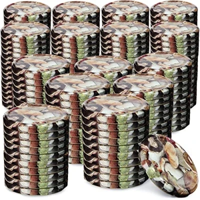 Image de KADAX Couvercle à vis fi82 mm x 200 pcs, twist off Ensemble en métal, de rechange pour bocaux, avec 6 crans d&#039;encliquetage bocaux droits et conserve