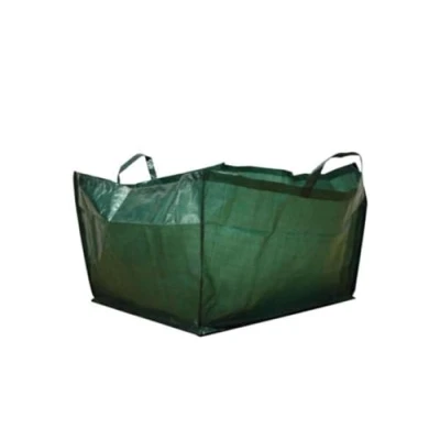 Image de Toolland Sac à déchets de jardin, forme carrée, polyester, vert, 190 L