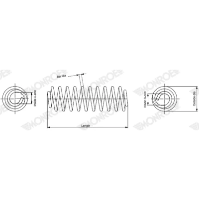 Image de MONROE SP4692 Ressort de suspension à boudin PEUGEOT: 308 I 3/5 portes, 5008 I, SW, CITROËN: C4 II 5 DS4 portes