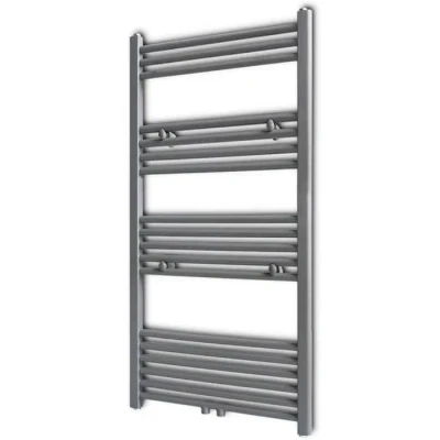Image de vidaXL Sèche Serviettes Porte Serviette à Rails Droits Gris de 600x1160 mm
