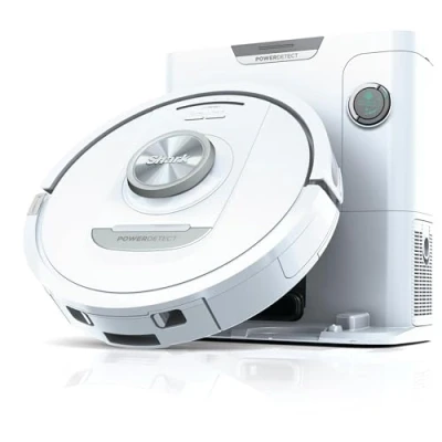 Image de Shark PowerDetect Robot aspirateur à vidage automatique avec navigation 3D et LiDAR, base anti allergène/anti odeur, contournement obstacles, moquettes sols durs, WiFi/App/Alexa, blanc AV2820VEEUWH